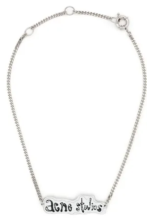 Acne Studios Logo-pendant chain-link necklace