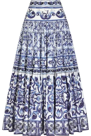 Dolce & Gabbana Majolica-print pleated maxi skirt