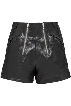 Prada Double-zip leather shorts