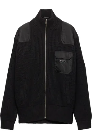 Prada Zip-up ribbed knit cardigan