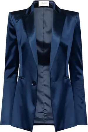 GALVAN Sculpted single-breasted satin blazer