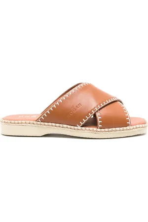 Hogan Crossover-strap leather sandals