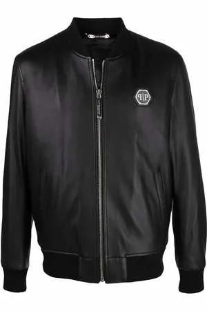 Philipp Plein Logo zipped bomber jacket