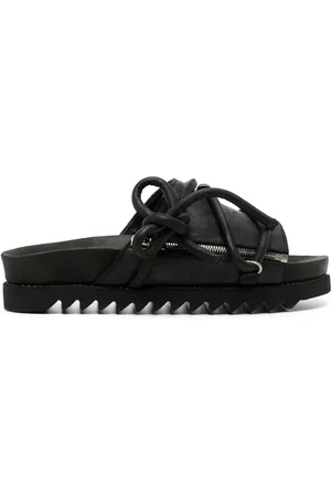 GUIDI Lace-up leather sandals