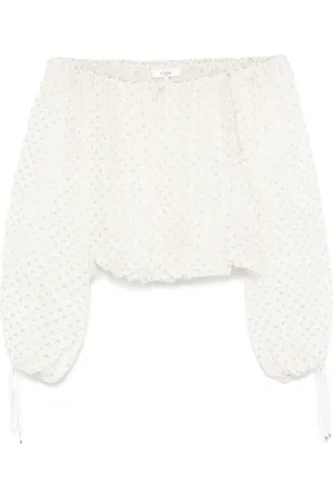 Chloé Off-the-shoulder jacquard blouse