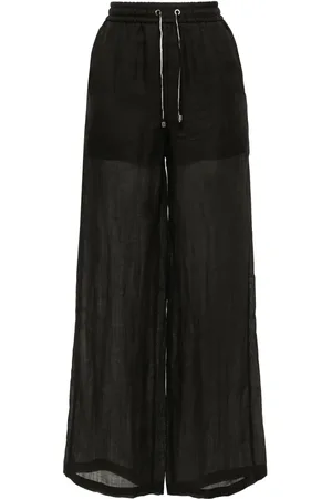 LORENA ANTONIAZZI Semi-sheer straight-leg trousers
