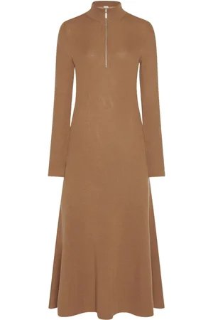 ROSETTA GETTY Zip-up ribbed knit dress
