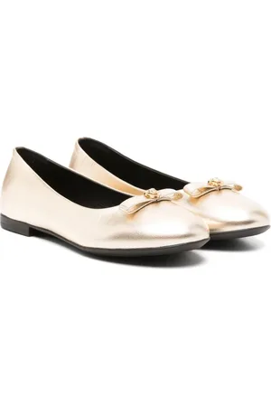 VERSACE Medusa-plaque leather ballerina shoes