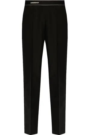 Casablanca Pressed-crease virgin wool trousers