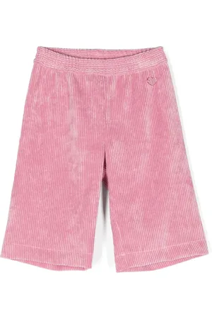 MONNALISA Logo-plaque corduroy straight trousers