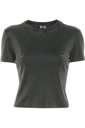 MUGLER Hoop detailing cropped T-shirt