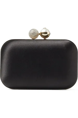 Jimmy Choo Cloud pearl-embellished satin clutch bag