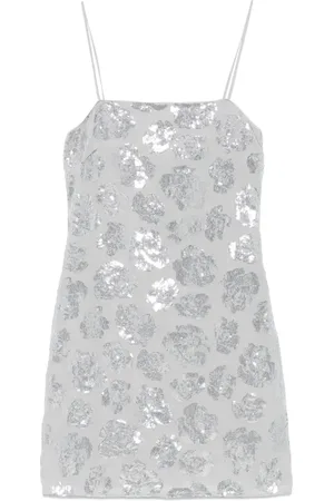 ROTATE Sequinned chiffon mini dress