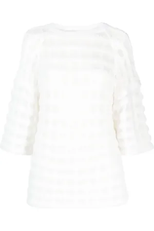 GENNY Fleece-texture wool knitted top