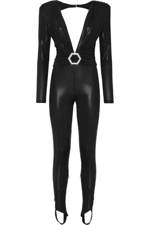 Philipp Plein Shoulder-pads lam?? jumpsuit