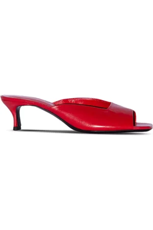 By Far 50mm Wendy leather creased mules
