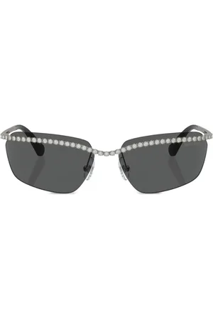 Swarovski Pav??-band rectangle-frame sunglasses