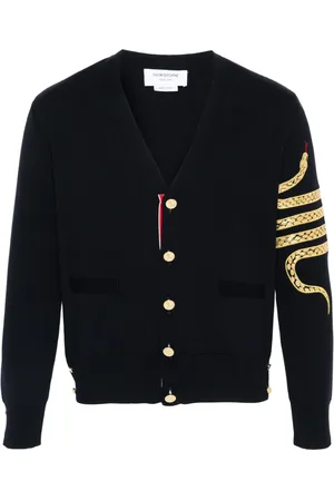 Thom Browne Snake 4-Bar roll-neck cardigan