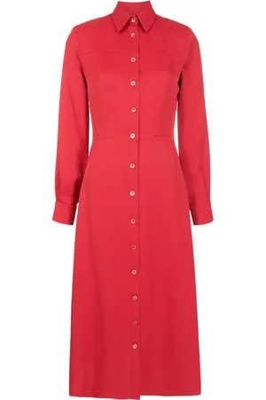 Gloria Coelho Raglan-sleeve midi shirtdress