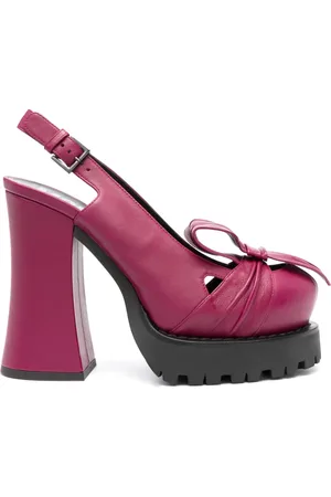 Moschino 130mm leather slingback pumps