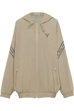 Prada Logo-embroidered hooded jacket
