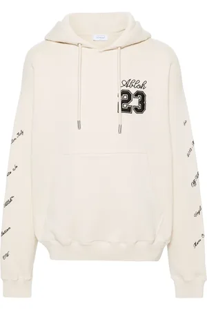 OFF-WHITE Embroidered-logo cotton hoodie