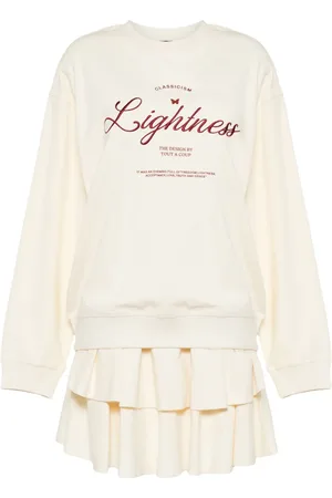 tout a coup Slogan-embroidered crew-neck sweatshirt