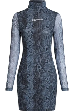 Karl Lagerfeld Snake-print mesh dress