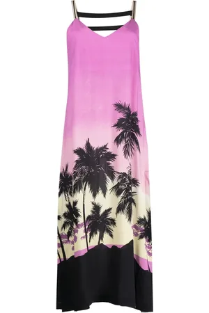 Palm Angels Sunset-print midi dress