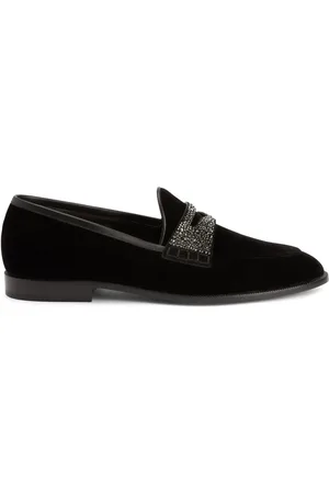 Giuseppe Zanotti Ermy rhinestone-detail velvet loafers