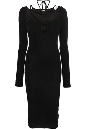 VERSACE Ruched midi dress