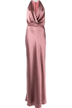Michelle Mason Draped-detail halterneck gown