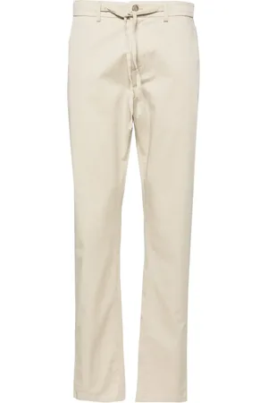 CANALI Drawstring-waist cotton chino trousers