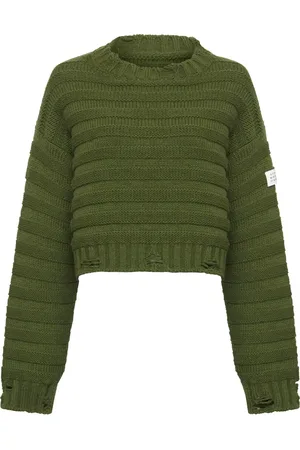 Maison Margiela Logo-appliqu?? distressed-effect jumper