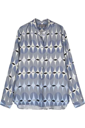 LORENA ANTONIAZZI Monogram-pattern silk shirt