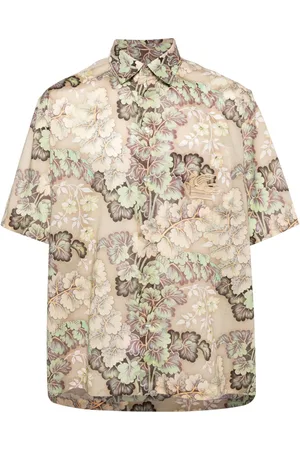 Etro Pegaso-embroidered floral-motif shirt