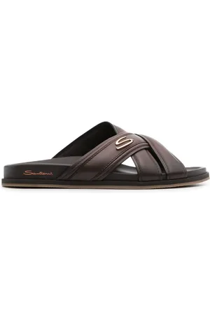 santoni Crossover-straps leather sandals