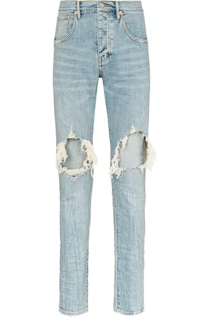 Purple Brand Distressed-finish slim fit jeans