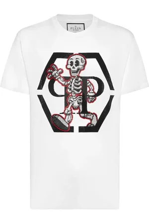 Philipp Plein Rhinestone-skeleton cotton T-shirt