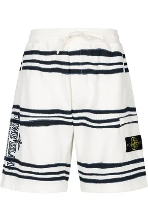 Supreme X Stone Island Warp striped shorts