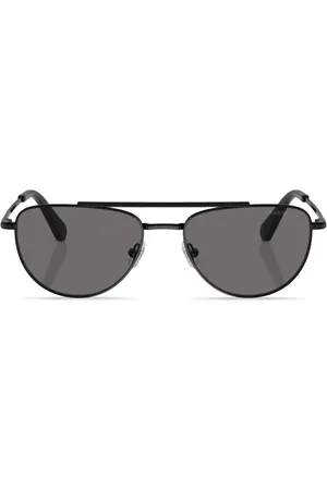Swarovski Logo-print oval-frame sunglasses