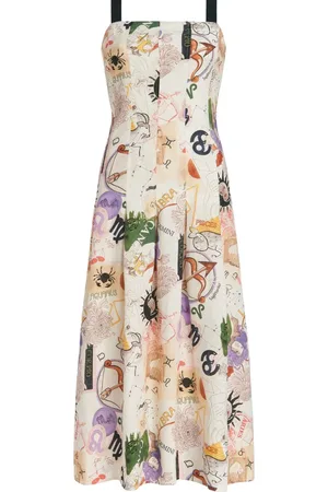 Marie Oliver Dixon print-illustrated midi dress