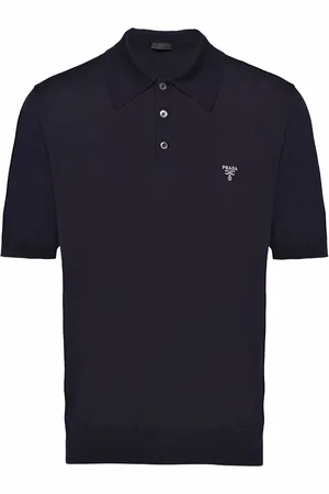 Prada Logo-embroidered wool polo shirt