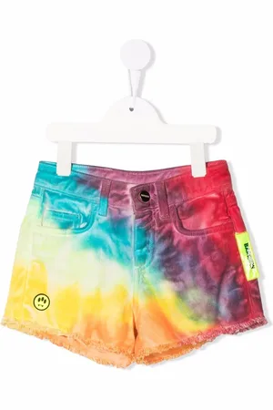 BARROW Tie-dye print denim shorts