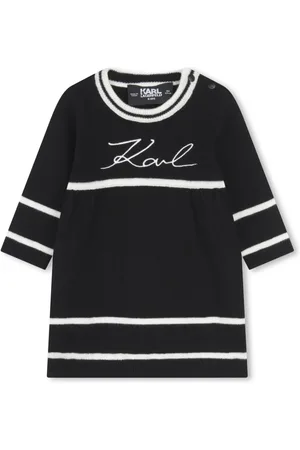Karl Lagerfeld Embroidered-logo knitted dress