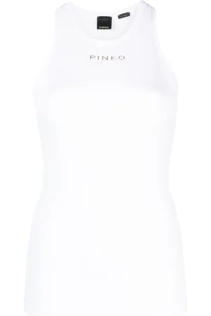 Pinko Logo-print ribbed tank top
