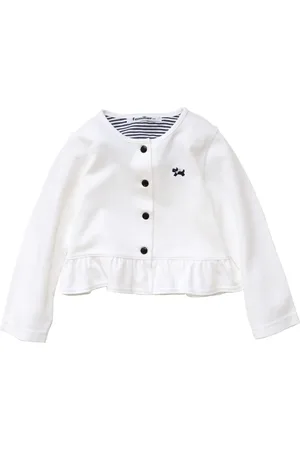 Familiar Ruffle-trim buttoned cardigan