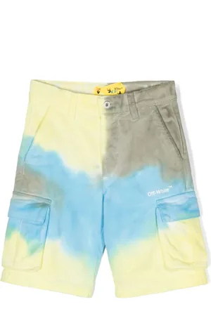 OFF-WHITE Tie-dye cotton cargo shorts