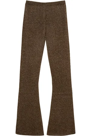 Twin-Set Lurex-detailing flared trousers