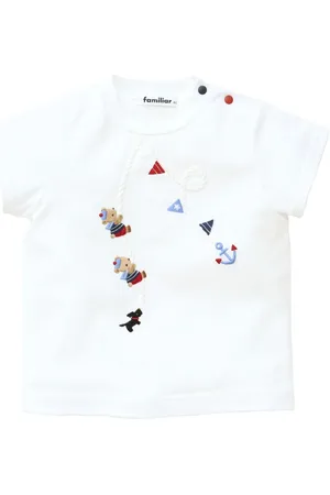Familiar Embroidered-detail cotton T-shirt